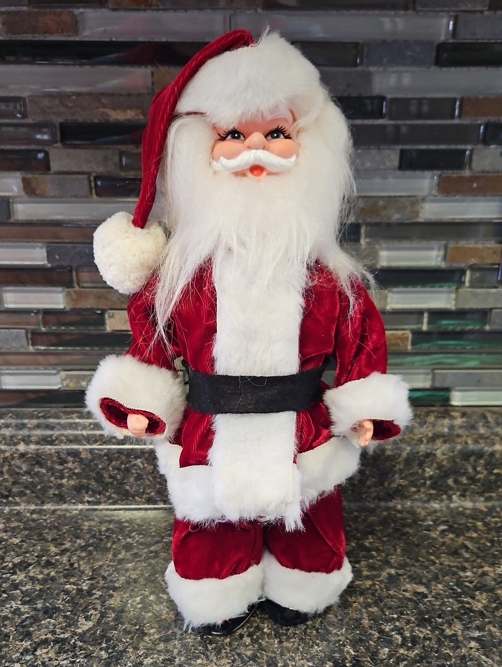 Vintage Dish Soap Rubber Face Santa